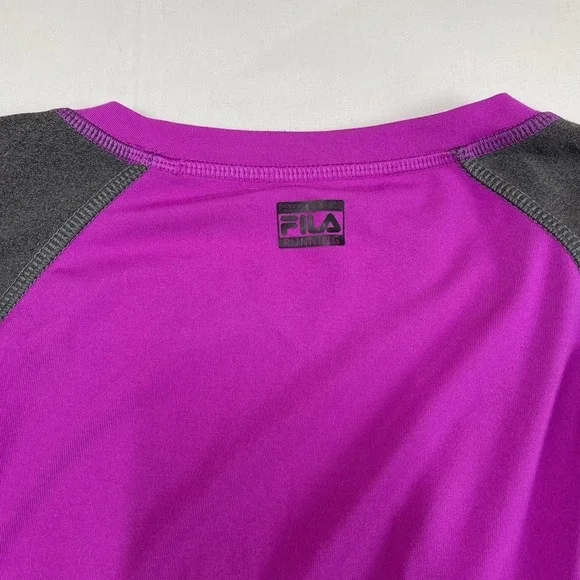 FILA Sport Womens Performance Running Shirt Medium Long Sleeve Black/pink - Picture 12 of 13